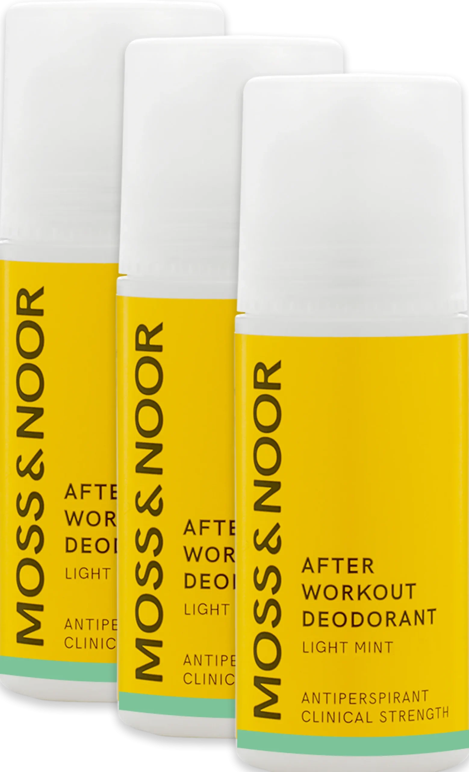 Moss & Noor After Workout Deodorant Light Mint 3-pack