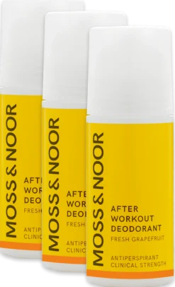 Moss & Noor After Workout Deodorant Fresh Grapefruit 3-pack