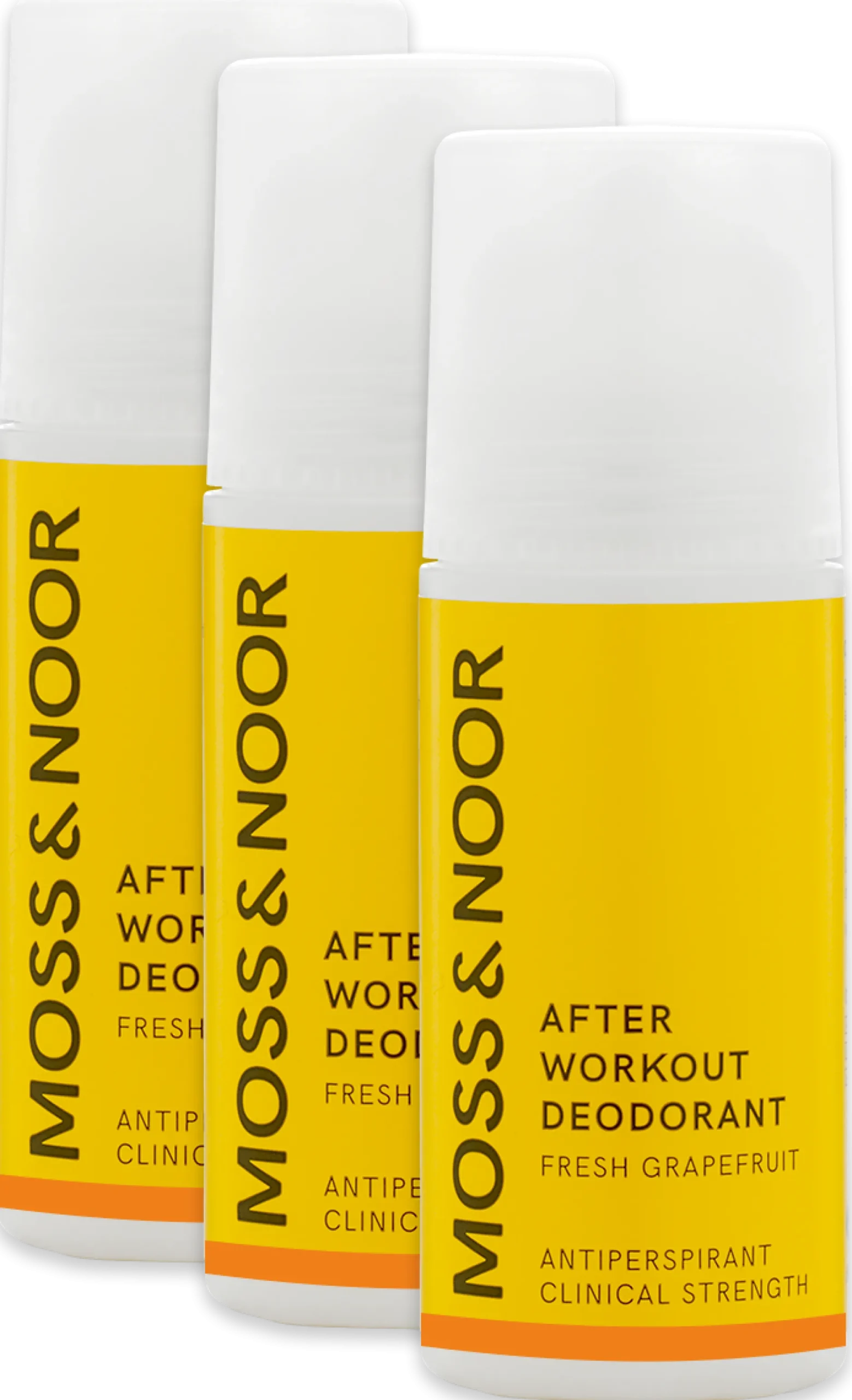 Moss & Noor After Workout Deodorant Fresh Grapefruit 3-pack