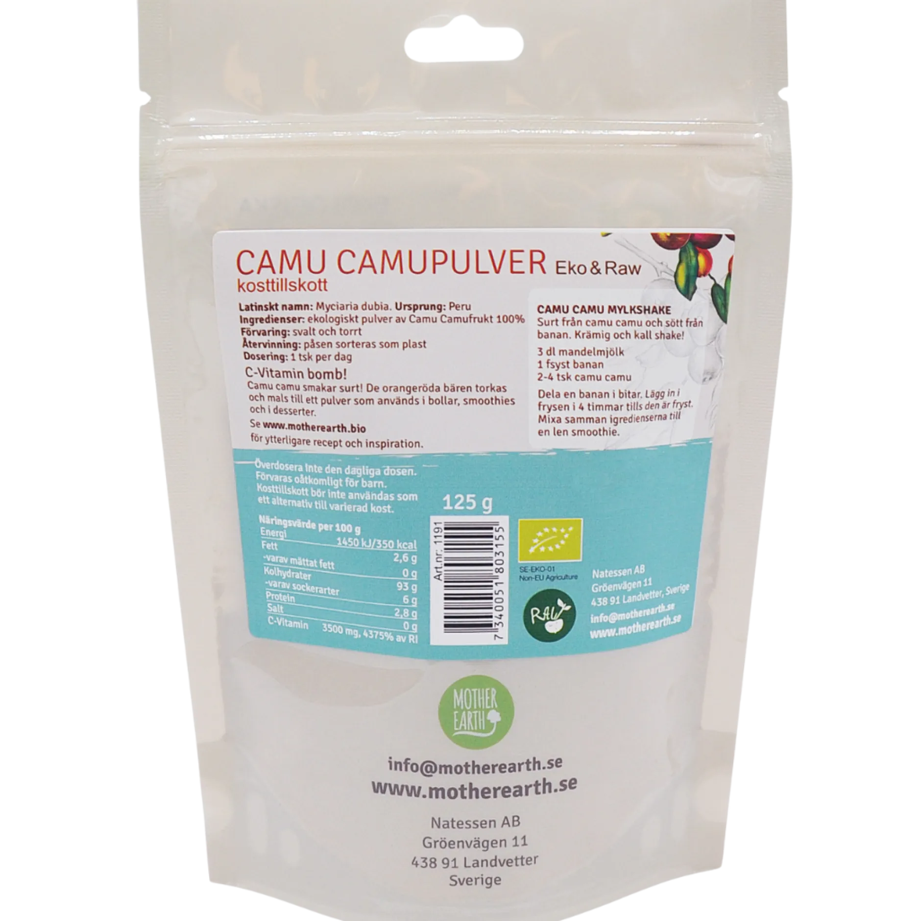 Mother Earth Camu Camupulver RAW & EKO 125g