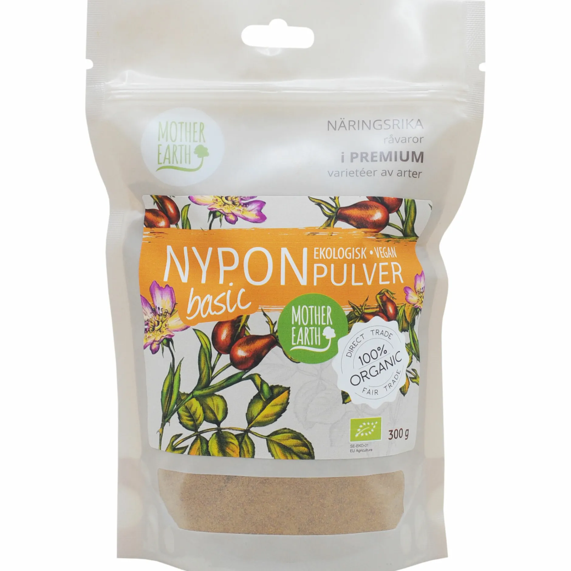 Mother Earth Ekologiskt Nyponpulver RAW 300g