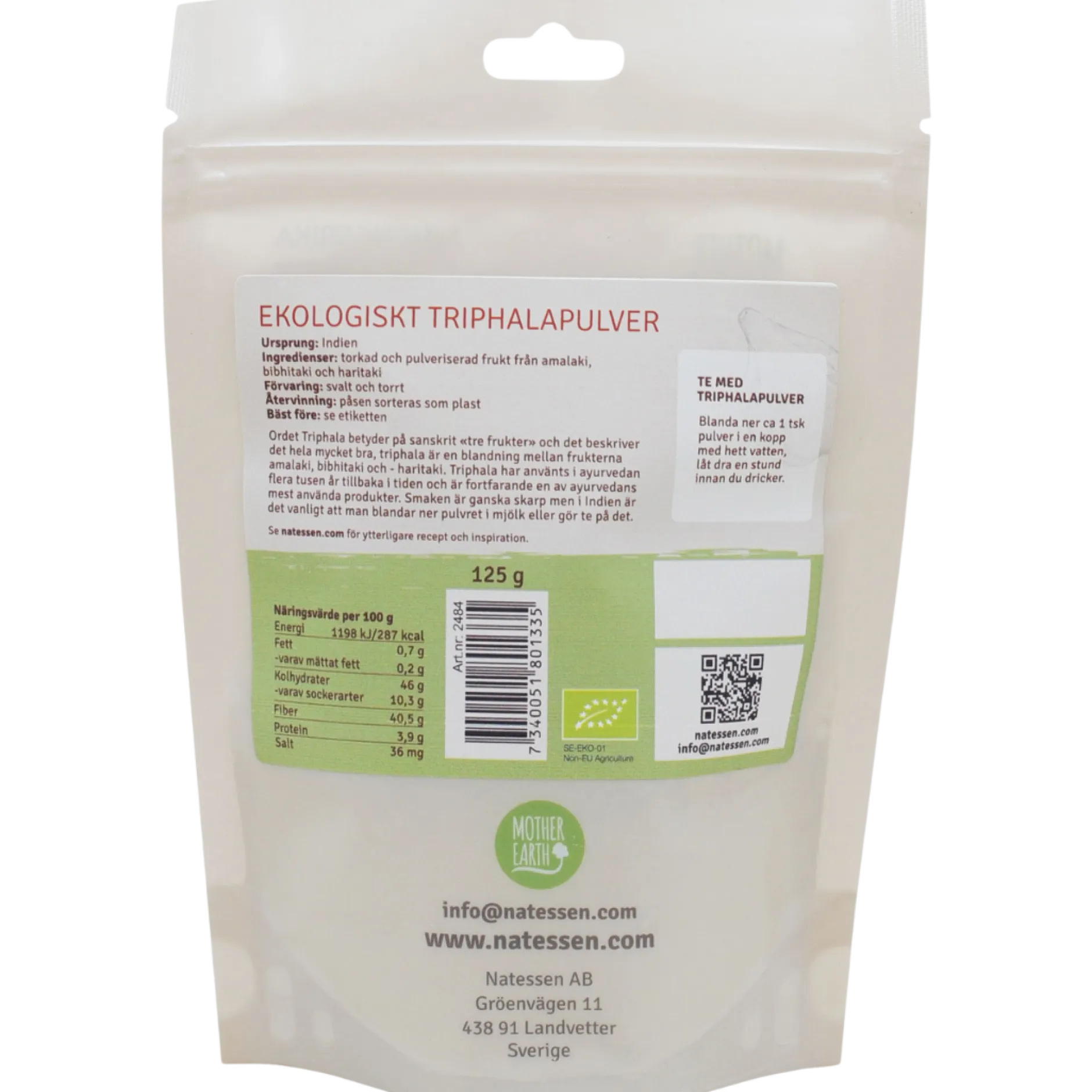Mother Earth Triphalapulver EKO 125g