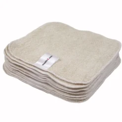 MuslinZ Bamboo Cotton Terry Wipes Unbleached 12-pack