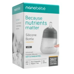 Nanobébé Flexy silikonflaska Anti-kolik Grå 270ml