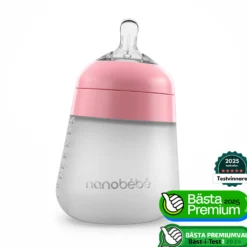 Nanobébé Flexy silikonflaska Anti-kolik Rosa 270ml