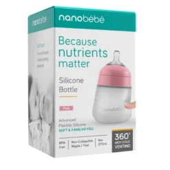 Nanobébé Flexy silikonflaska Anti-kolik Rosa 270ml