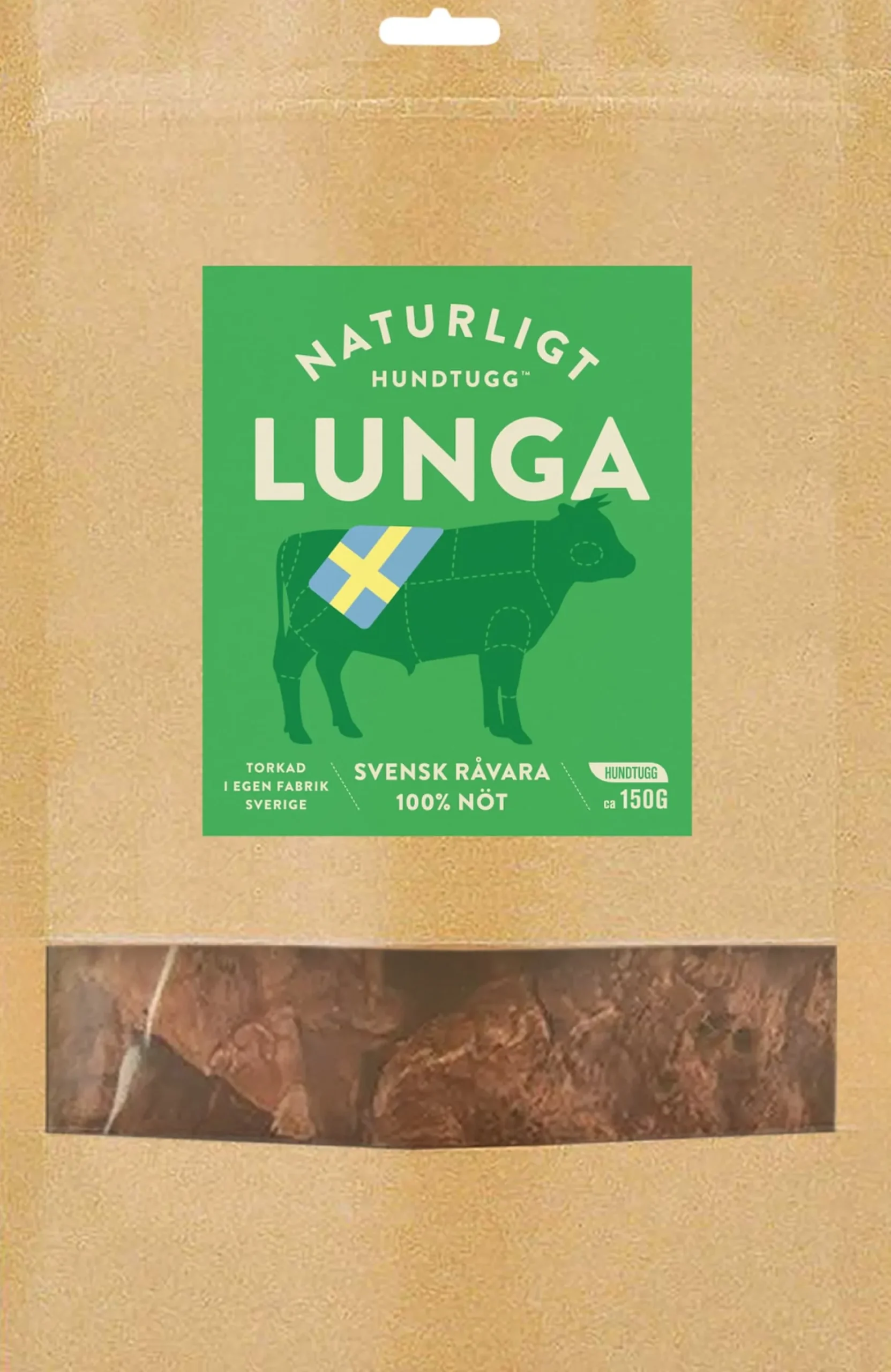Naturligt Hundtugg Nötlunga 150g