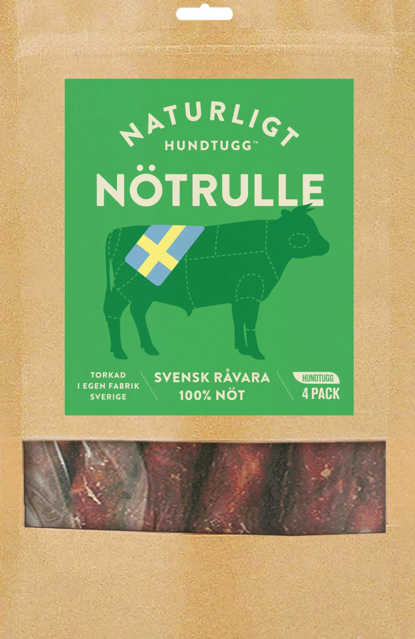 Naturligt Hundtugg Nötrulle 4 st