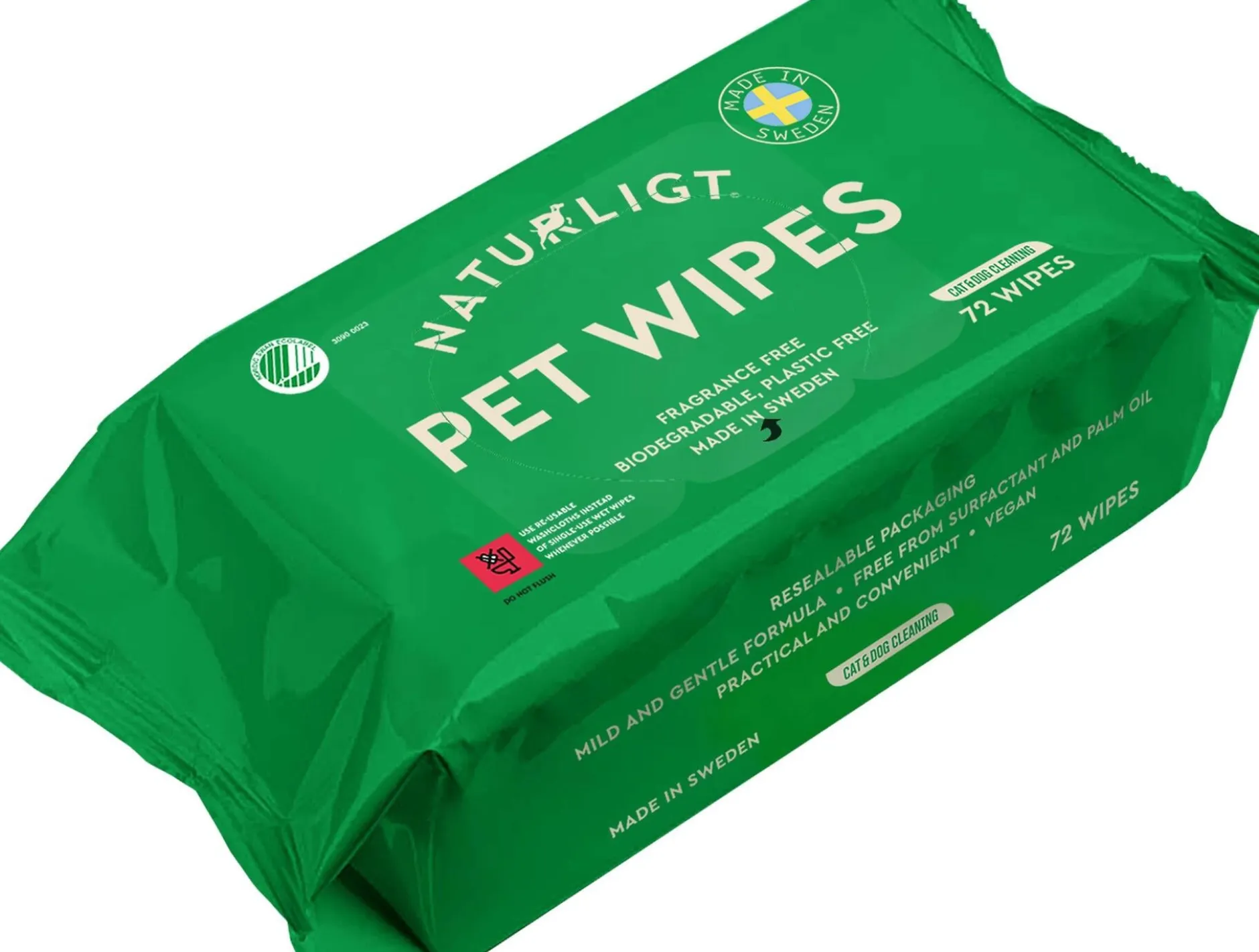 Naturligt Pet Wipes 72-pack