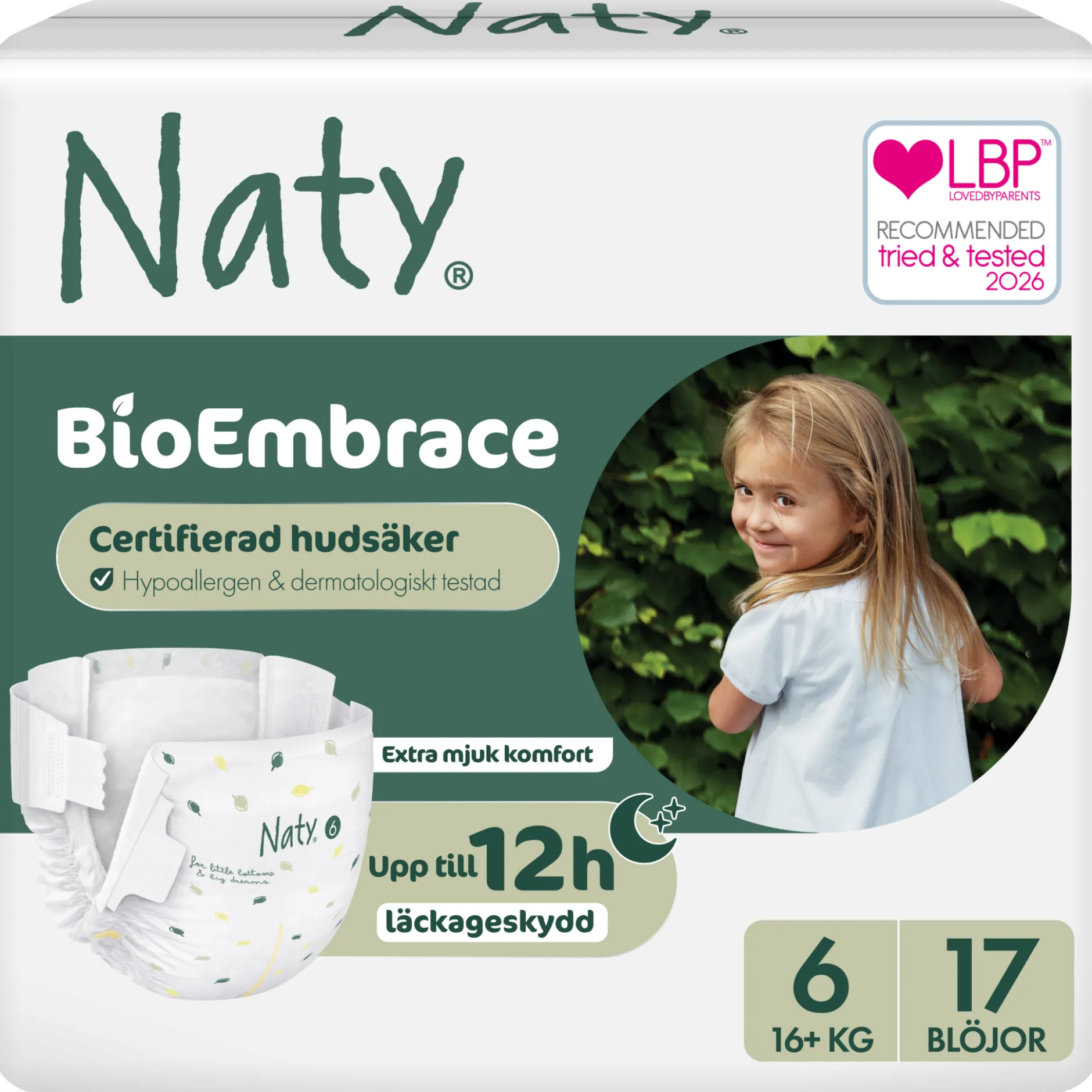 Naty Blöjor BioEmbrace strlk 6, 17 st