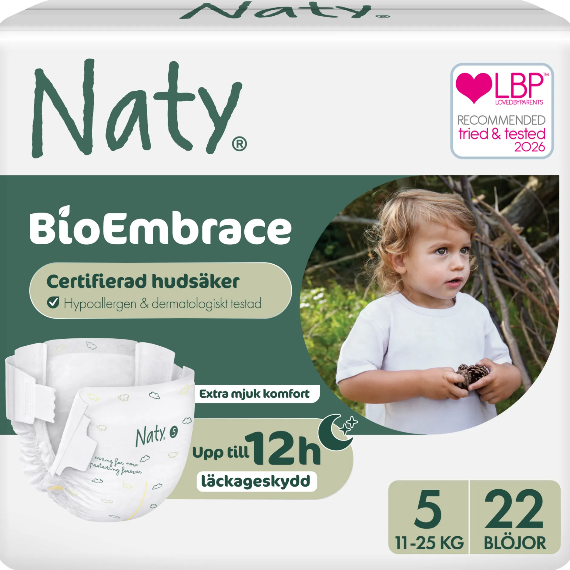 Naty Blöjor BioEmbrace strlk 5, 22 st