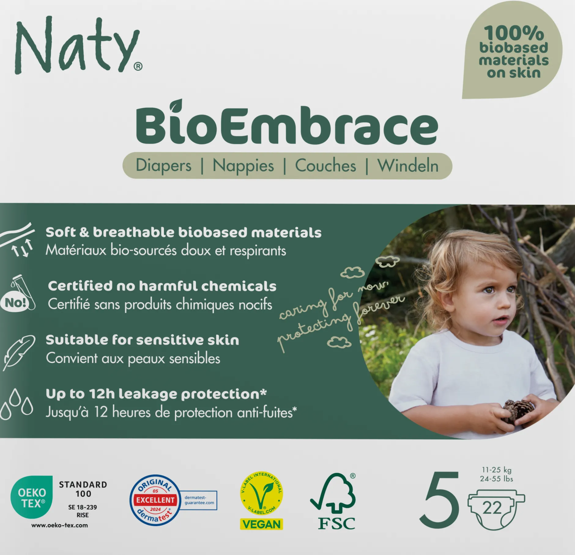 Naty Blöjor BioEmbrace strlk 5, 22 st