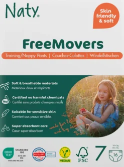 Naty Byxblöjor FreeMovers strlk 7, 16 st