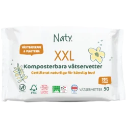 Naty Våtservetter XXL Komposterbara 50 st