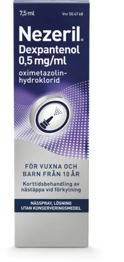 Nezeril Dexpantenol 0,5 mg/ml Nässpray 7,5 ml (utan konserveringsmedel)