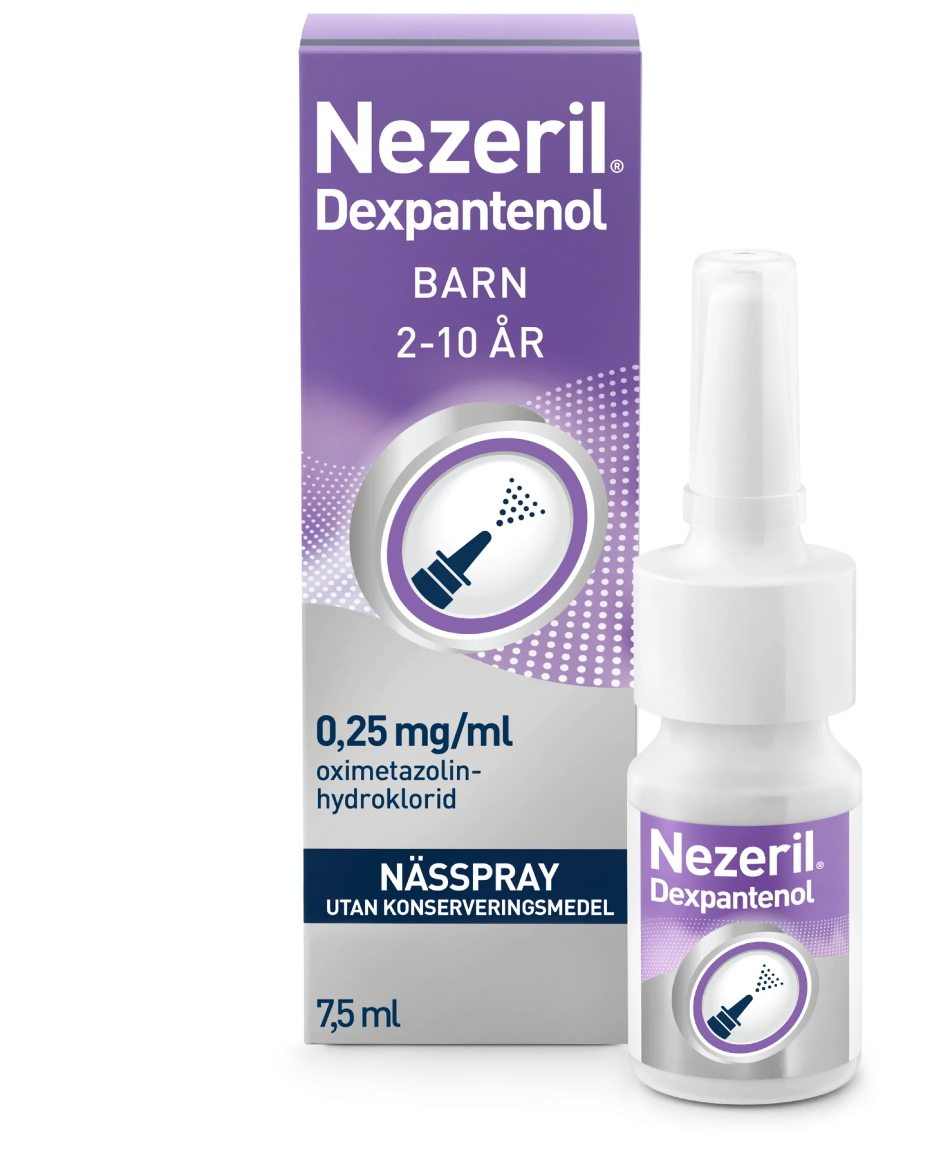 Nezeril Dexpantenol 0,25mg/ml Nässpray 7,5 ml (utan konserveringsmedel)