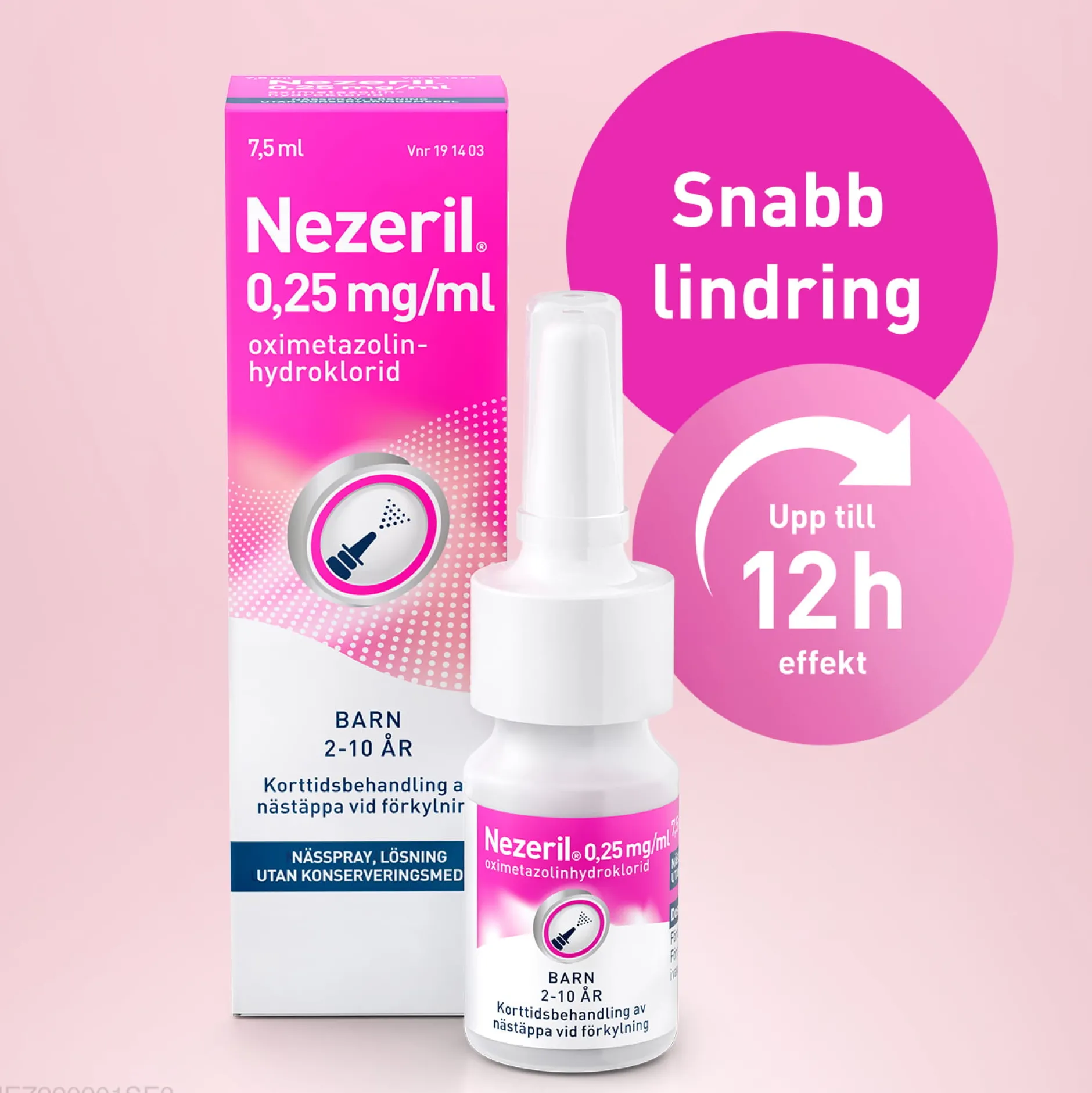Nezeril 0,25mg/ml Nässpray (utan konserveringsmedel) 7,5 ml
