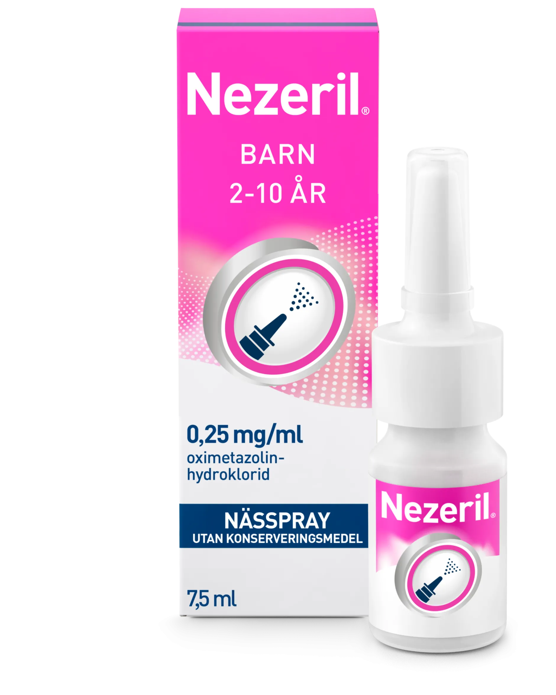 Nezeril 0,25mg/ml Nässpray (utan konserveringsmedel) 7,5 ml