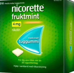 Nicorette Fruktmint Medicinskt Tuggummi 4 mg 210 st