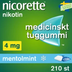 Nicorette Mentolmint Medicinskt Tuggummi 4 mg 210 st