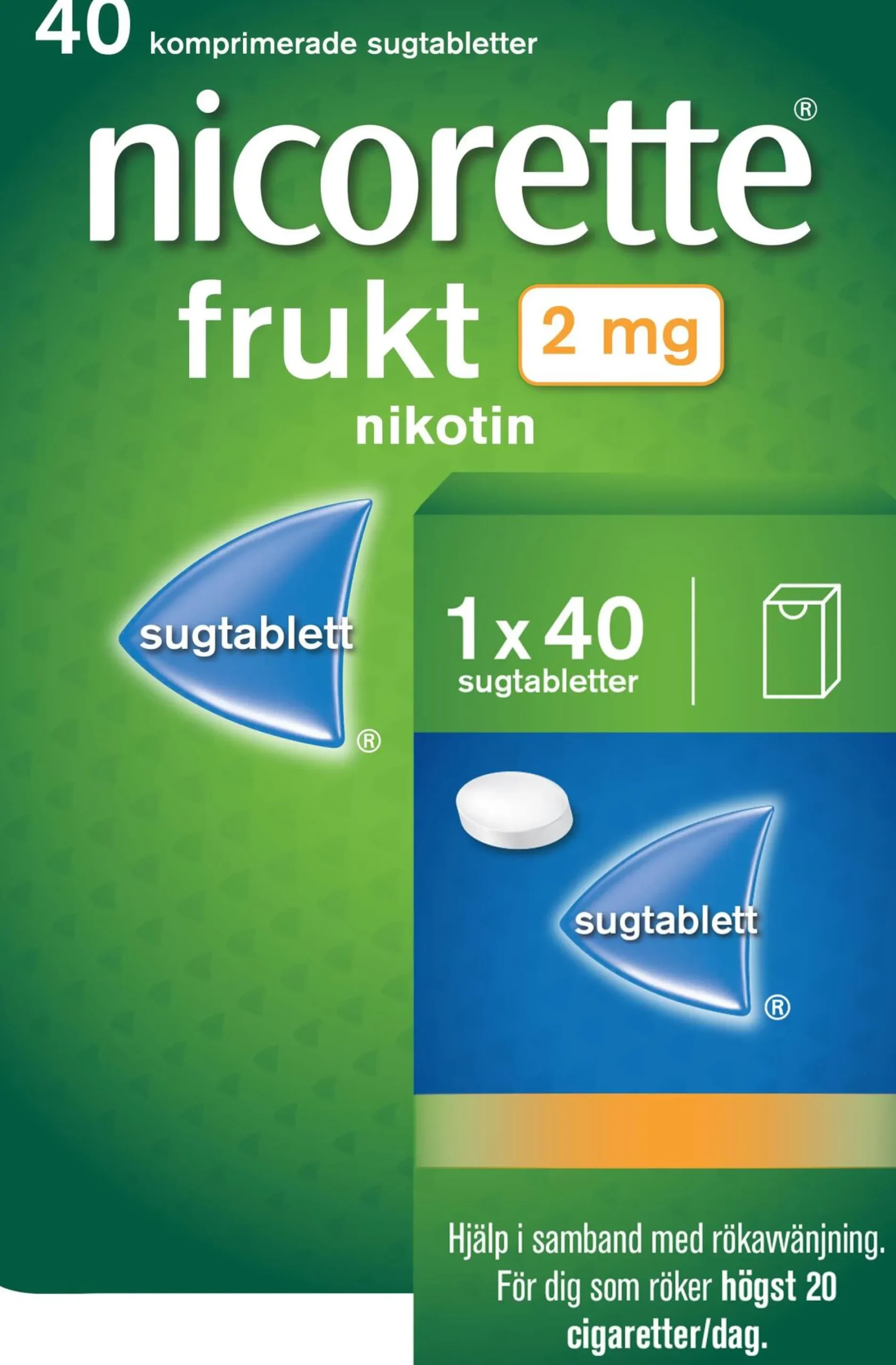 Nicorette sugtablett Frukt 2mg 40st