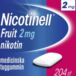 Nicotinell Frukt 2mg Nikotin Medicinska tuggummin 204 st