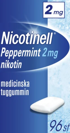Nicotinell Peppermint 2mg Nikotin Medicinska tuggummin 96 st