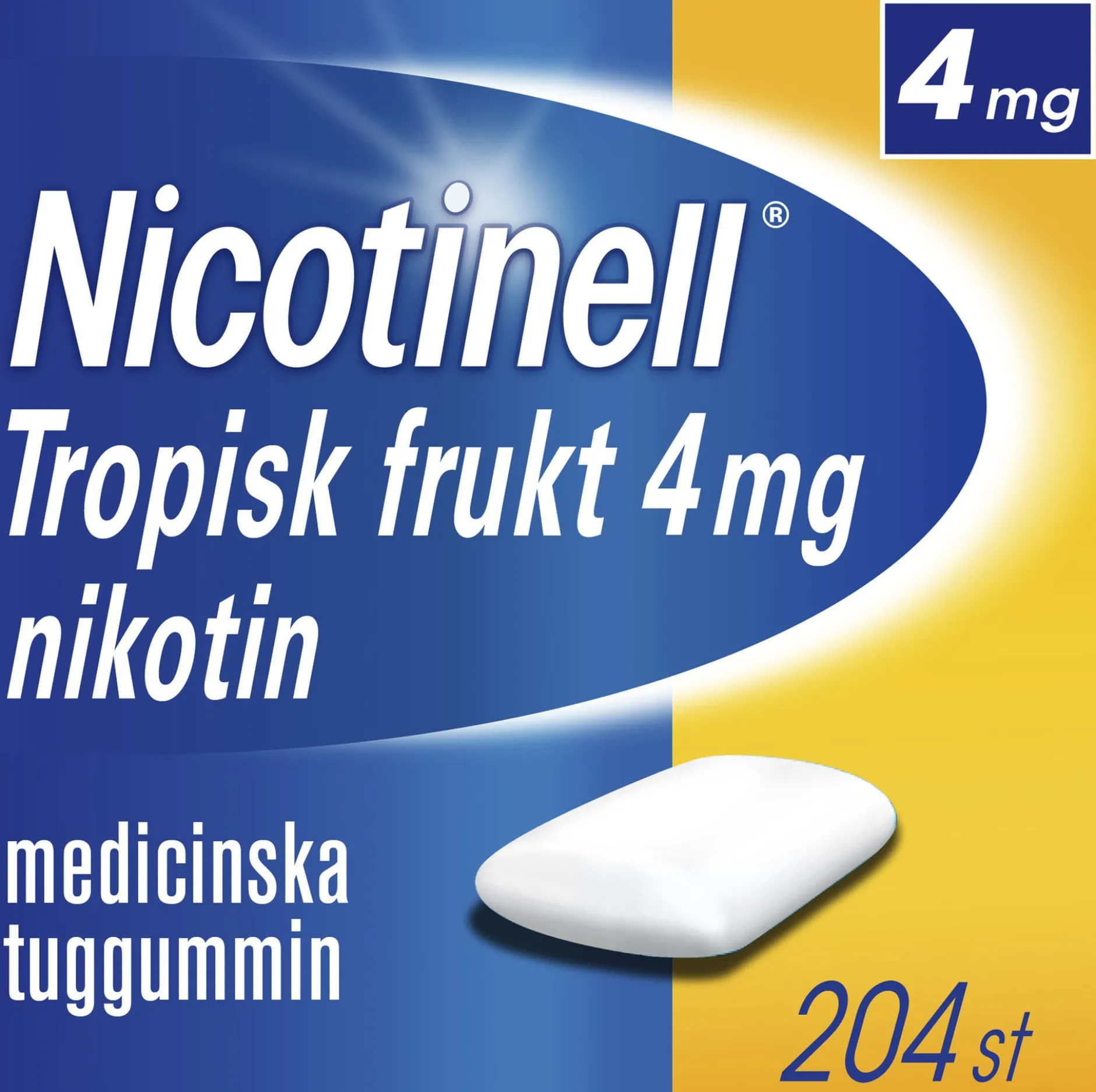 Nicotinell Tropisk Frukt 4mg Nikotin Medicinska tuggummin 204 st