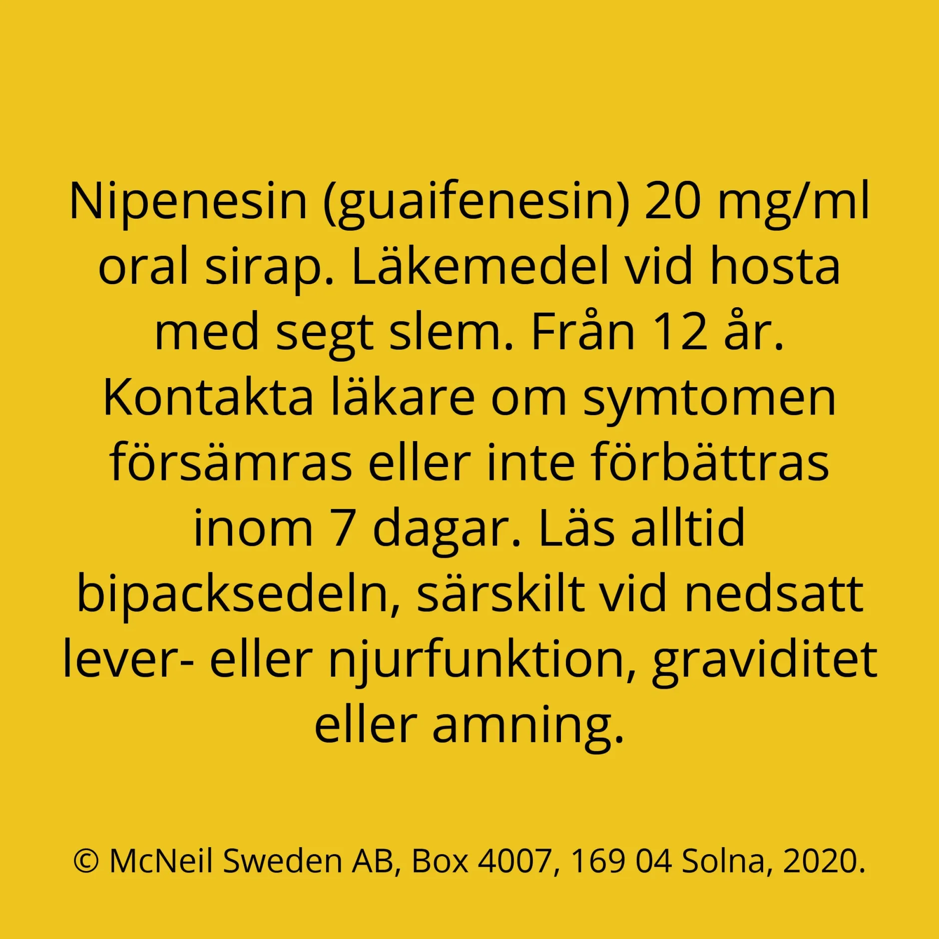 Nipenesin Sirap 20 mg/ml, 150 ml