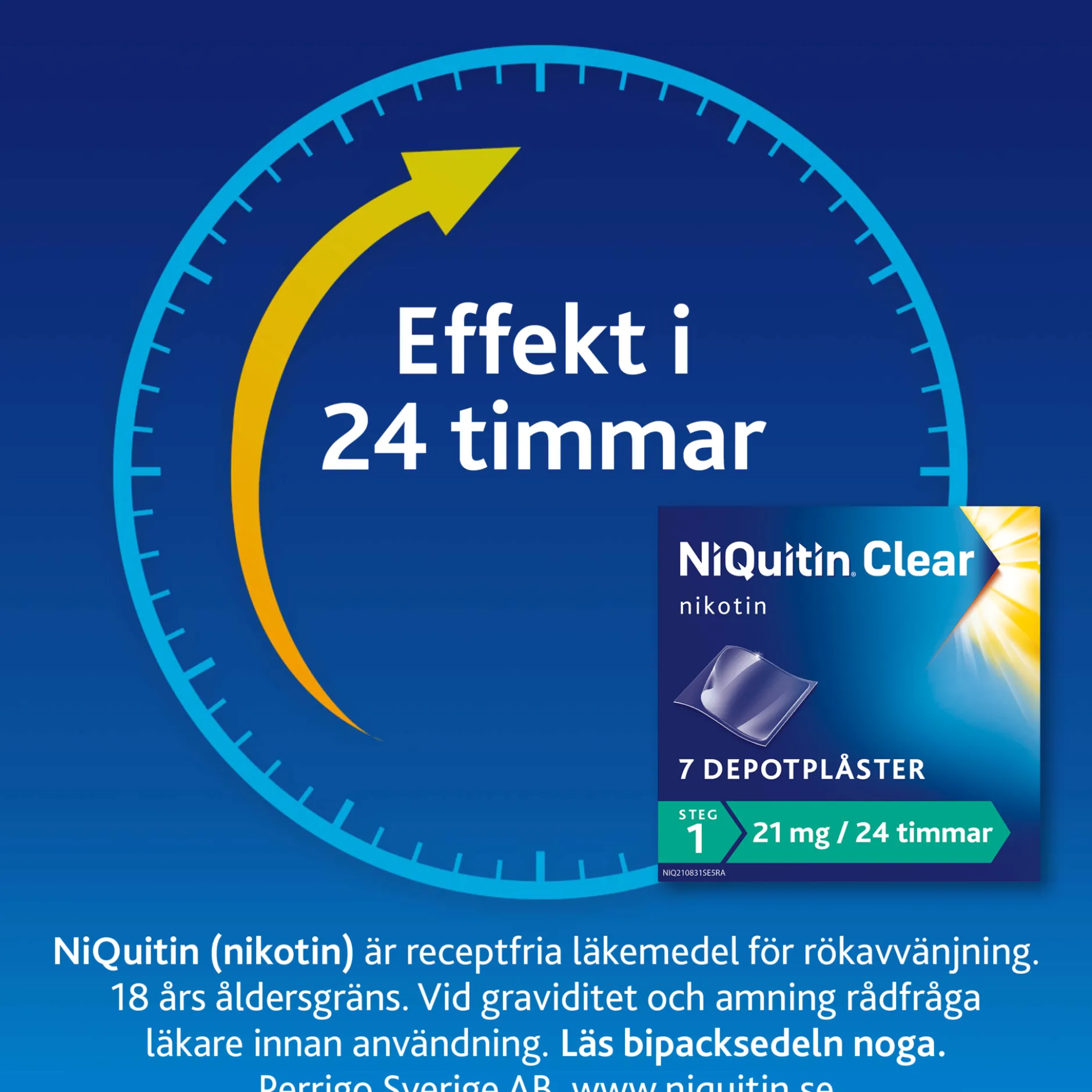 Niquitin Clear 21 mg / 24 timmar Depotplåster Nikotinplåster 7 st
