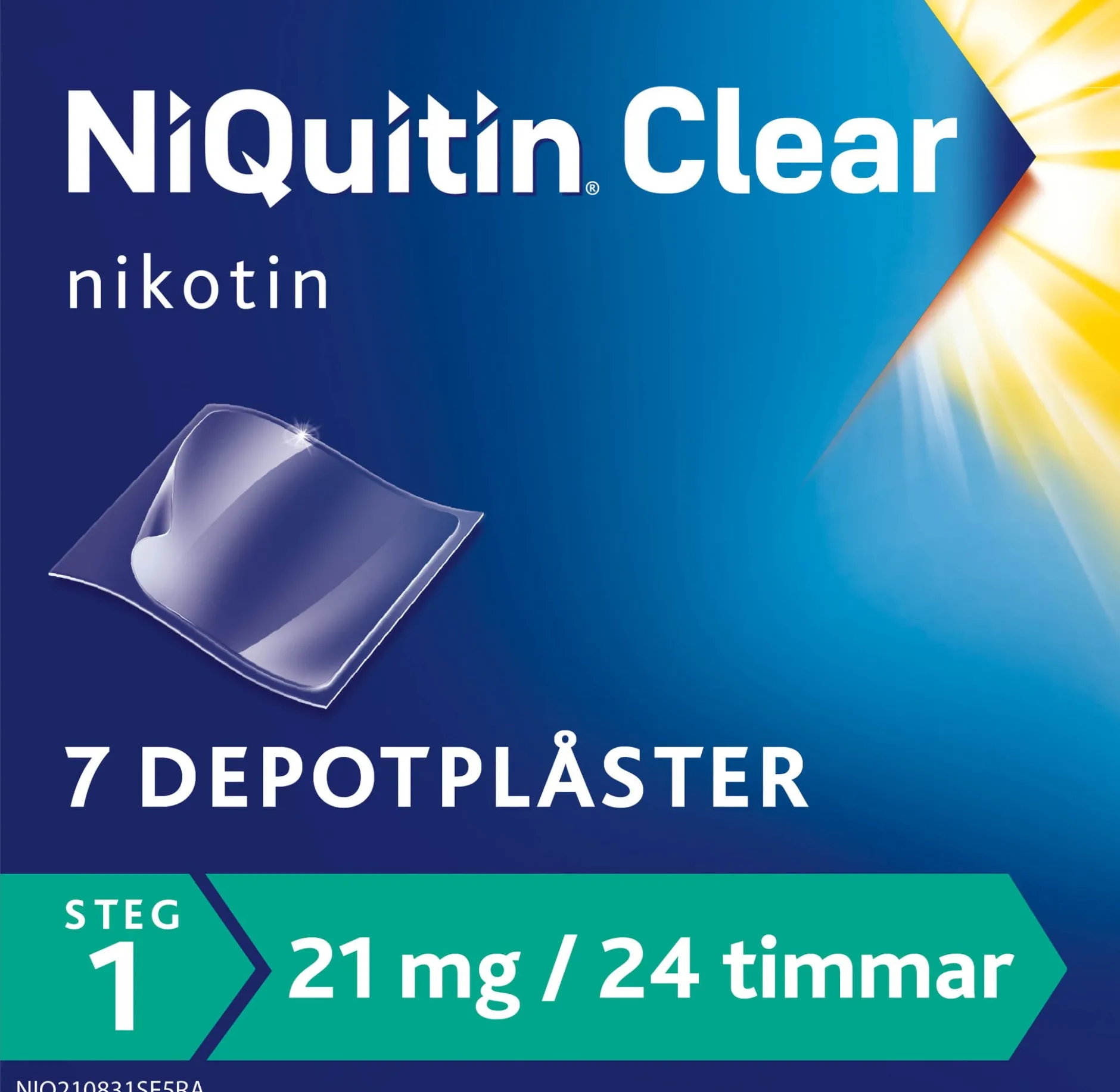 Niquitin Clear 21 mg / 24 timmar Depotplåster Nikotinplåster 7 st