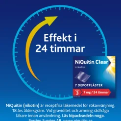Niquitin Clear 7 mg / 24 timmar Depotplåster Nikotinplåster 7 st