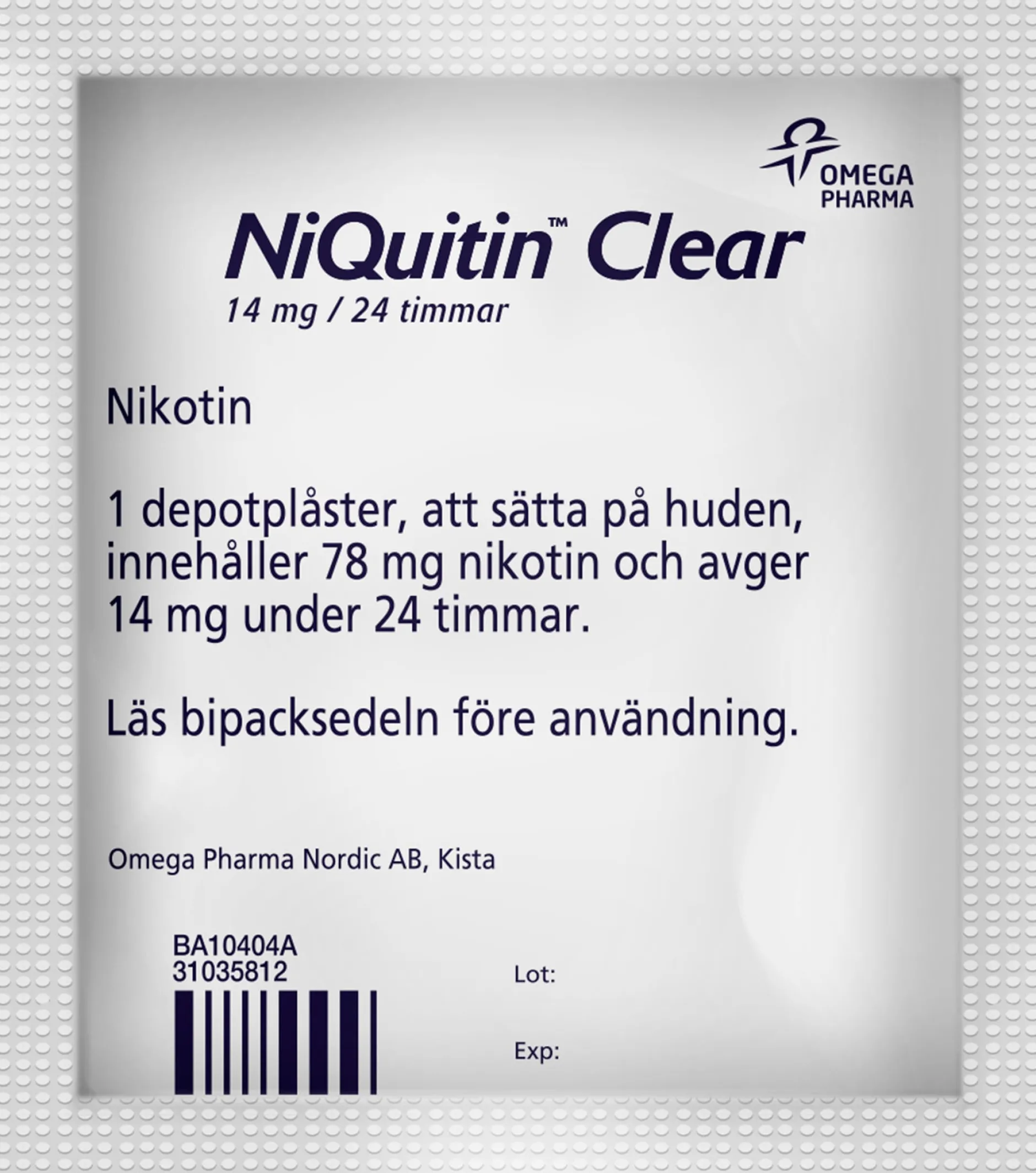 Niquitin Clear 14 mg /24 timmar Depotplåster Nikotinplåster 7 st