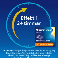 NiQuitin Clear 14 mg/24 timmar Nikotinplåster 14 st