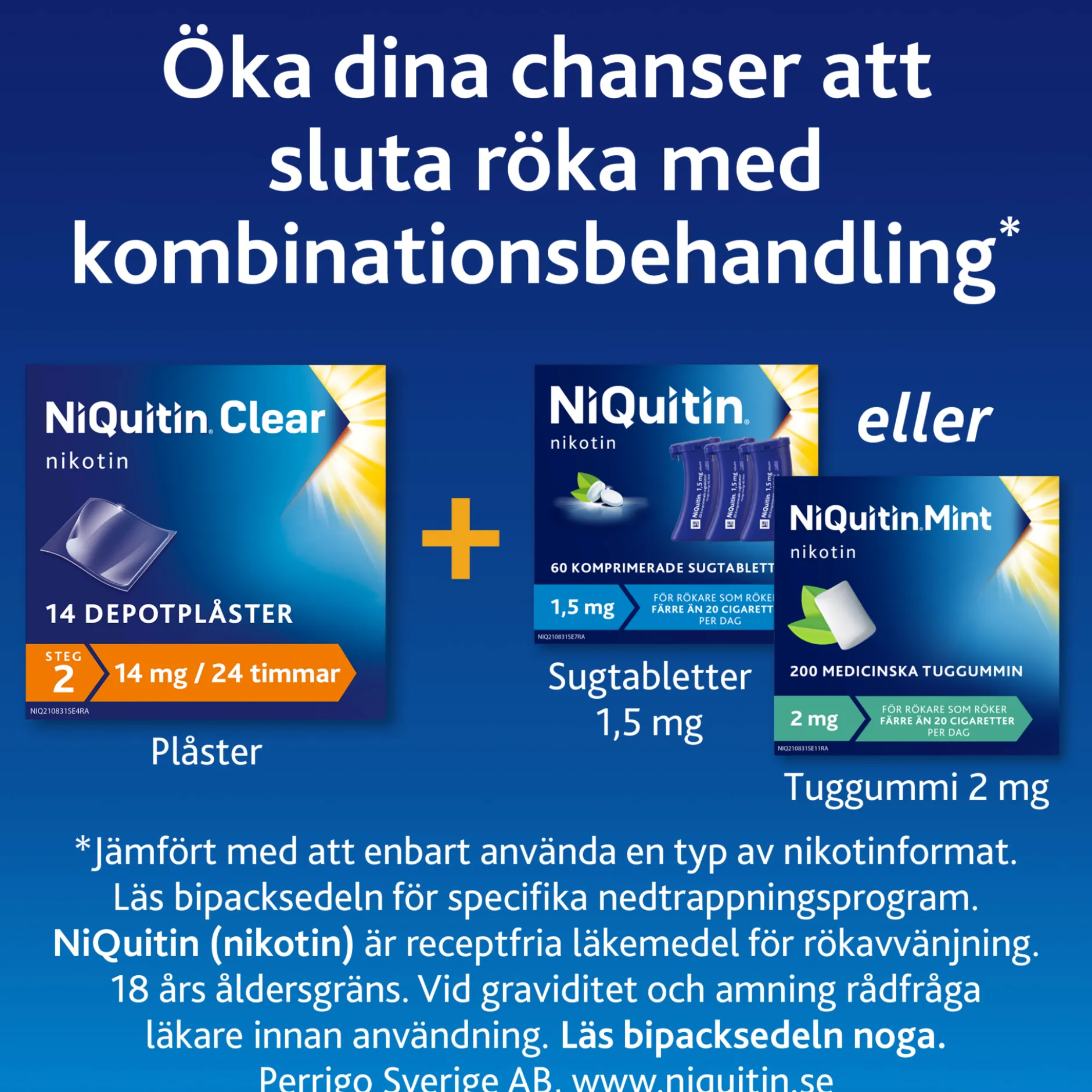 NiQuitin Clear 14 mg/24 timmar Nikotinplåster 14 st