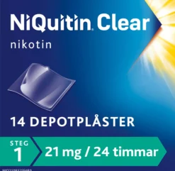 NiQuitin Clear 21 mg/24 timmar Nikotinplåster 14 st