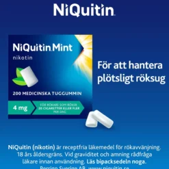 NiQuitin Mint 4 mg Medicinskt tuggummi 200 st