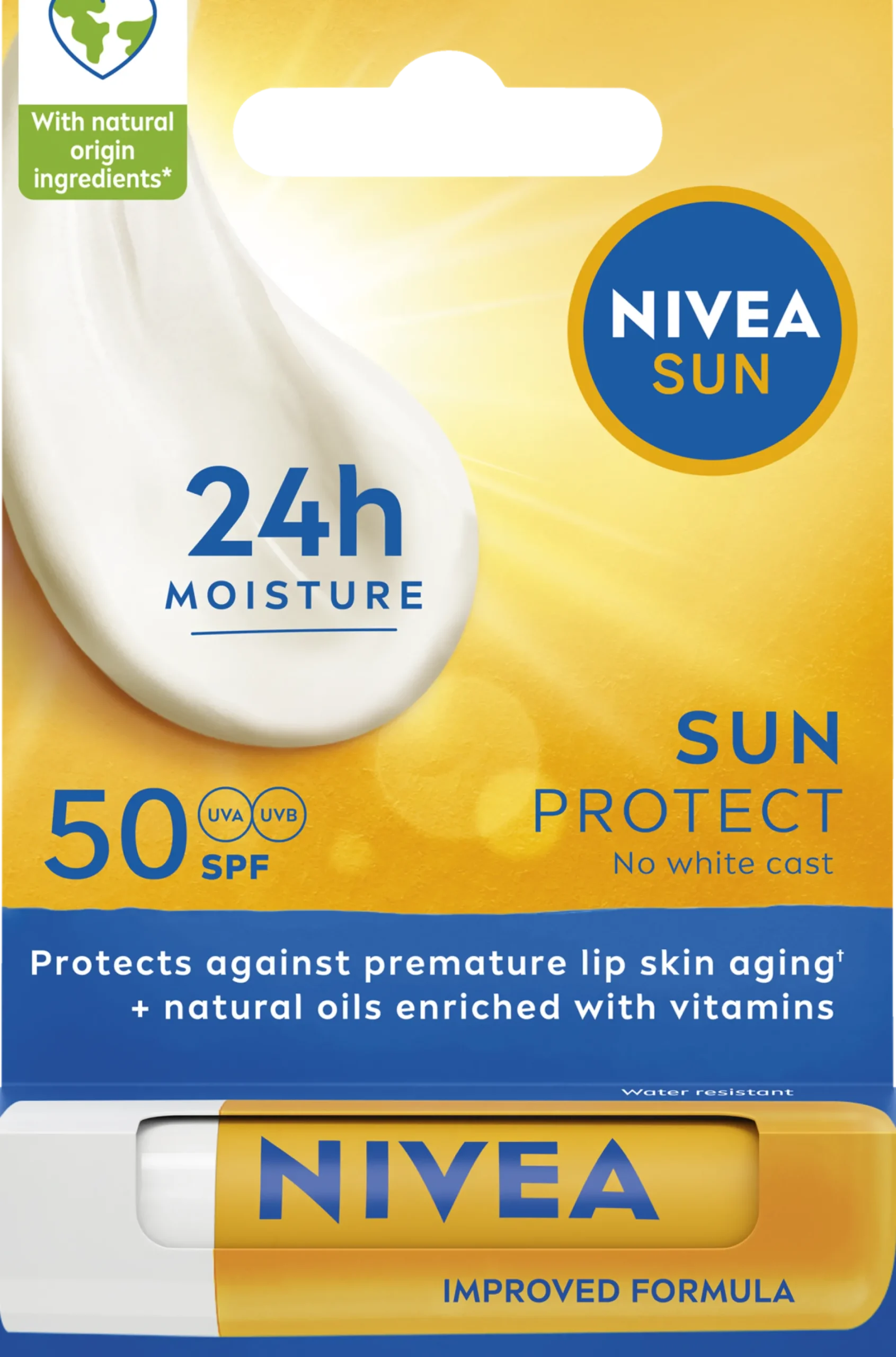 NIVEA SUN 24h Moisture SPF50 Sun Protect Lip Balm 4,8g