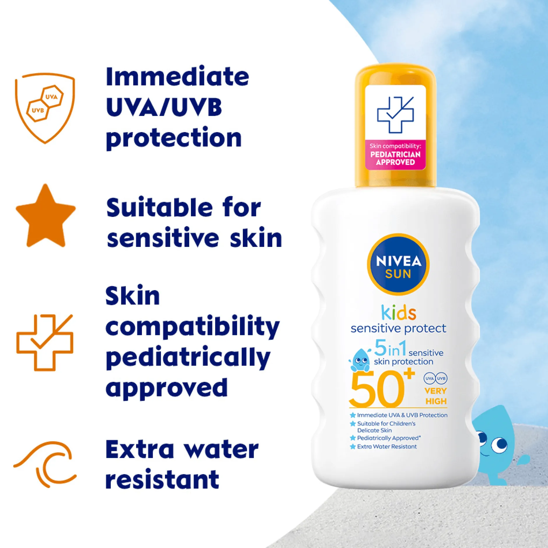 NIVEA SUN Kids Sensitive Protect & Play Sun Spray SPF 50+