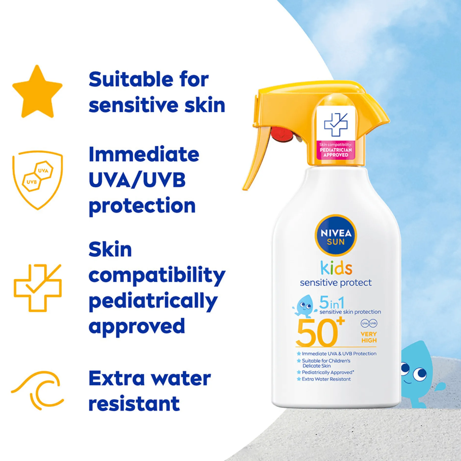 NIVEA SUN Kids Sensitive Protect Sun Trigger Spray SPF 50+ 250 ml
