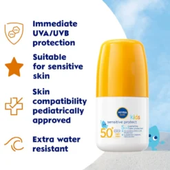 NIVEA SUN Solkräm Barn Kids Sensitive Sun Roll On SPF50+ 50 ml