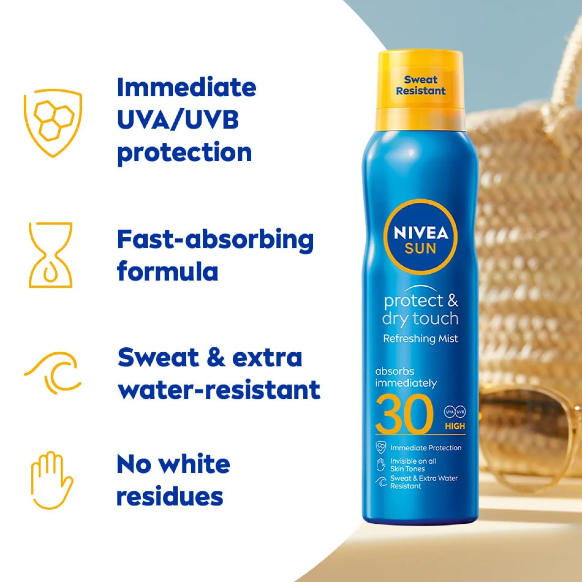 NIVEA SUN Sun Spray Protect & Refreshing Mist SPF 30 200 ml