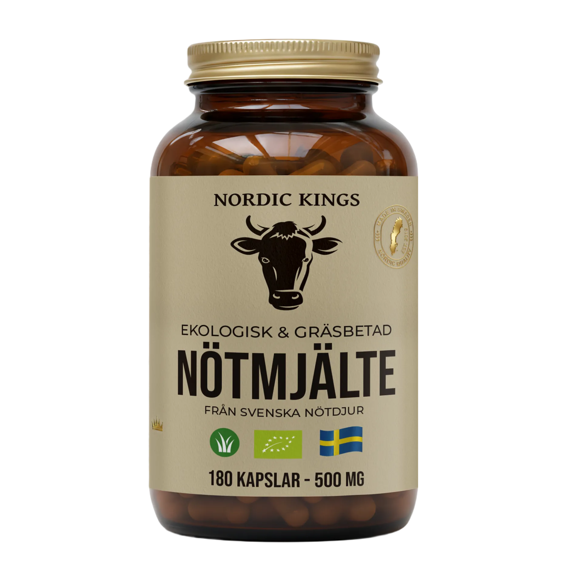 Nordic Kings Gräsbetad Nötmjälte EKO 180 kapslar