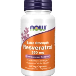 NOW Resveratol Extra Strength 350 mg 60 vegkapslar