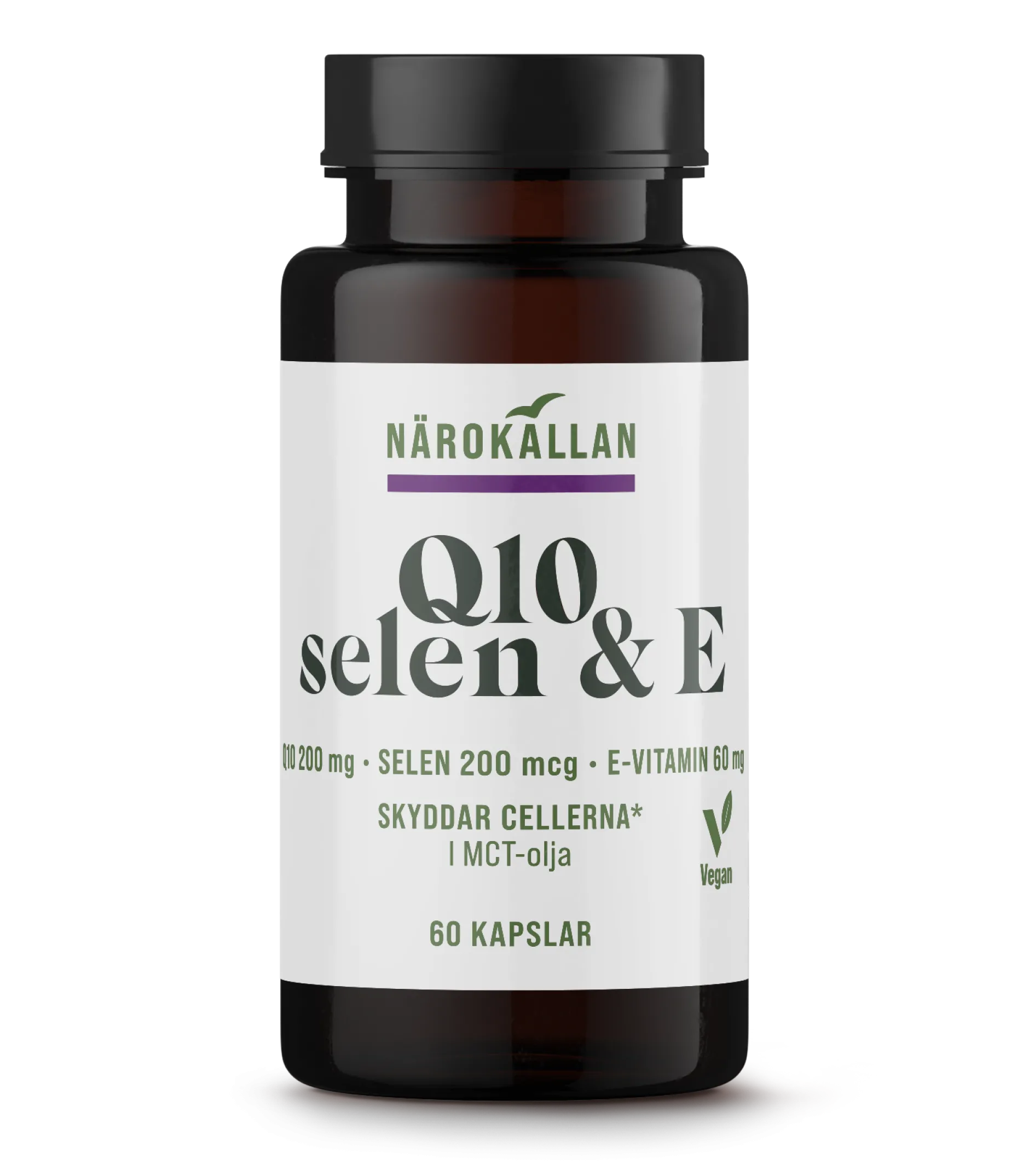 Närokällan Q10 200 mg + Selen & E 60 kapslar