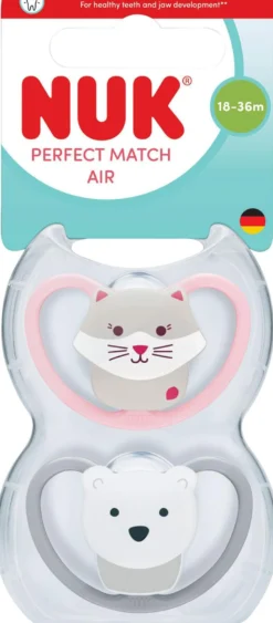 NUK Perfect Match Air Cat/Polarbear, stl 18-36 mån 2 st