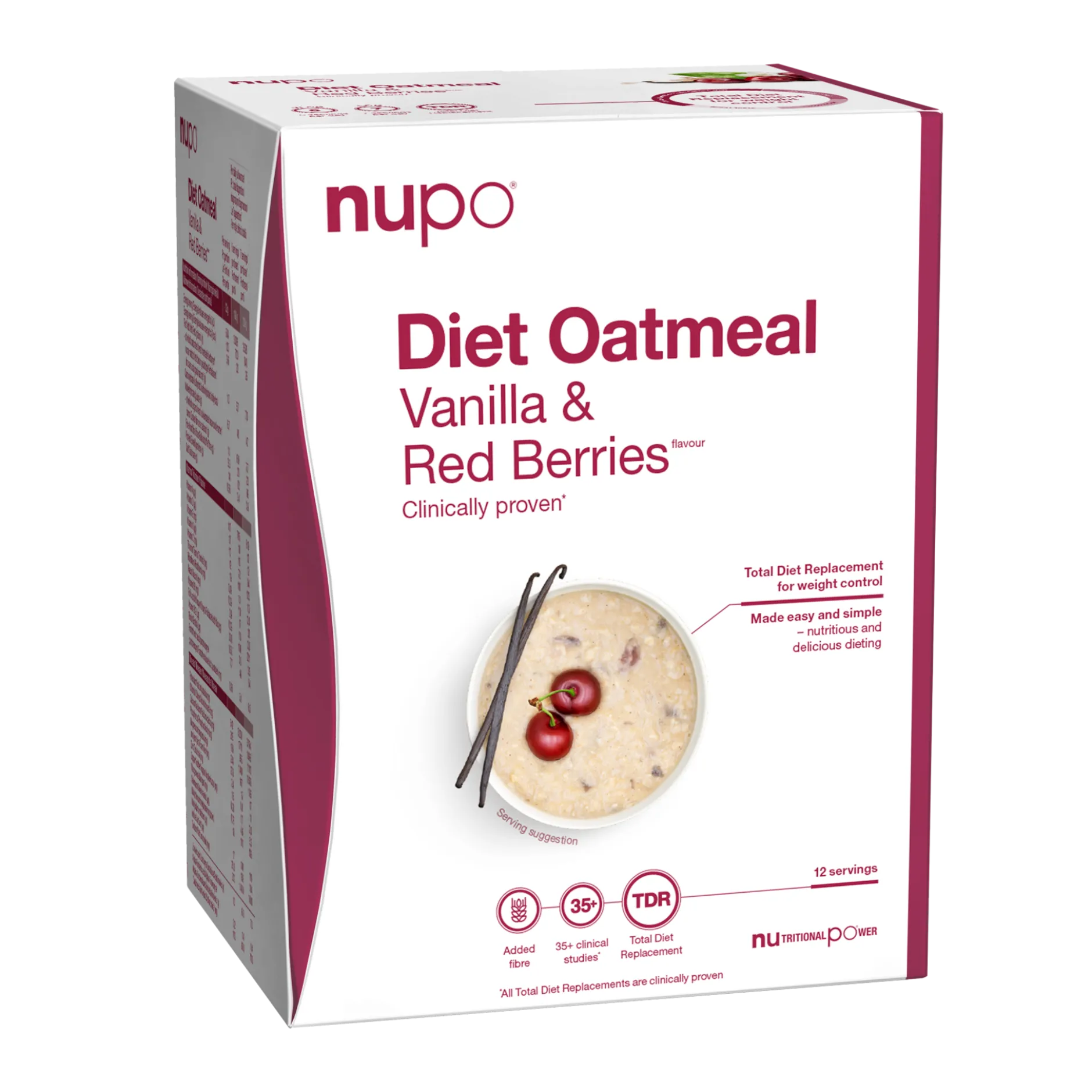 Nupo Diet Oatmeal Vanilj Röda bär 12 portioner