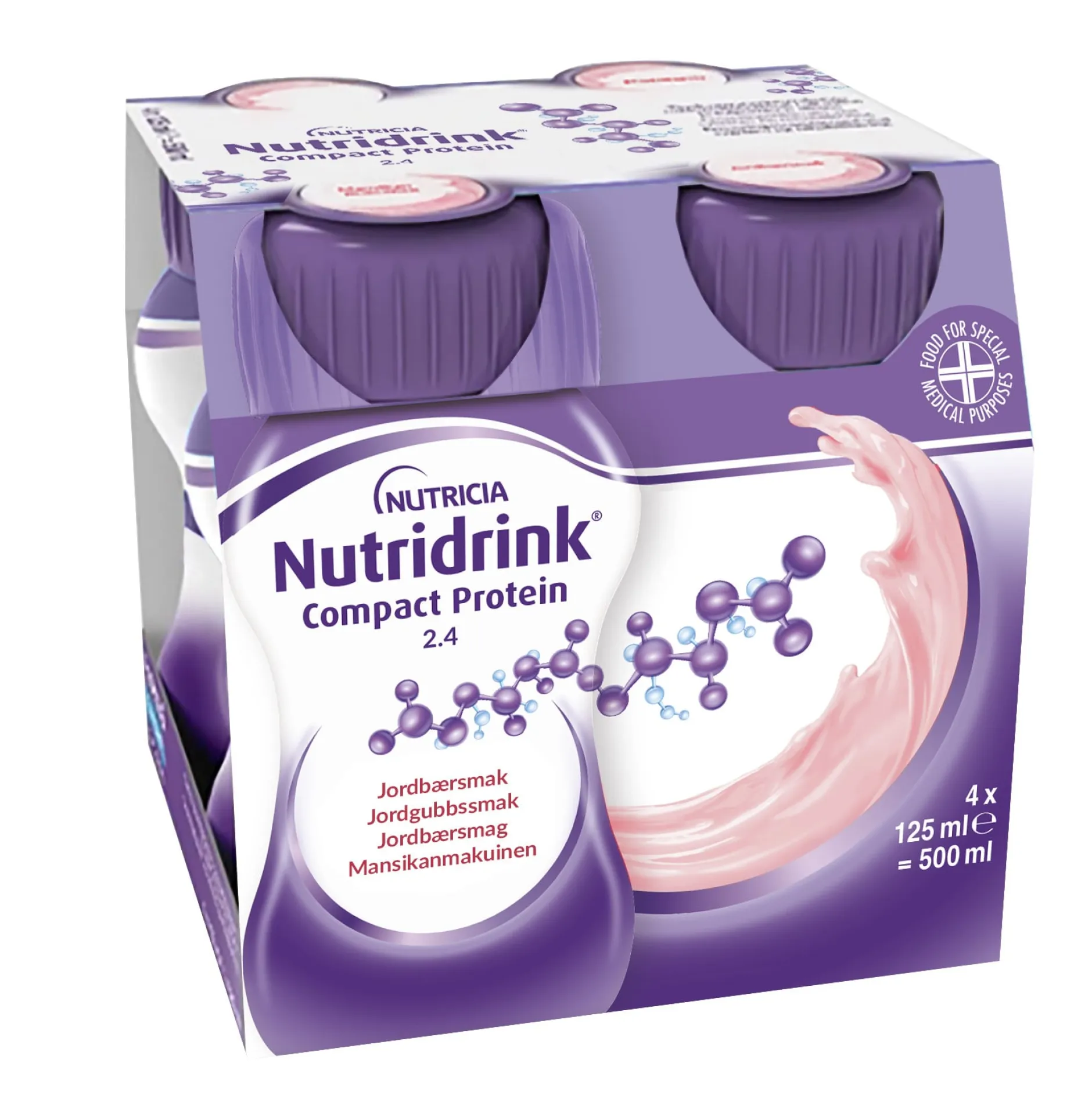 Nutridrink Compact Protein Jordgubbsmak 4 x 125 ml