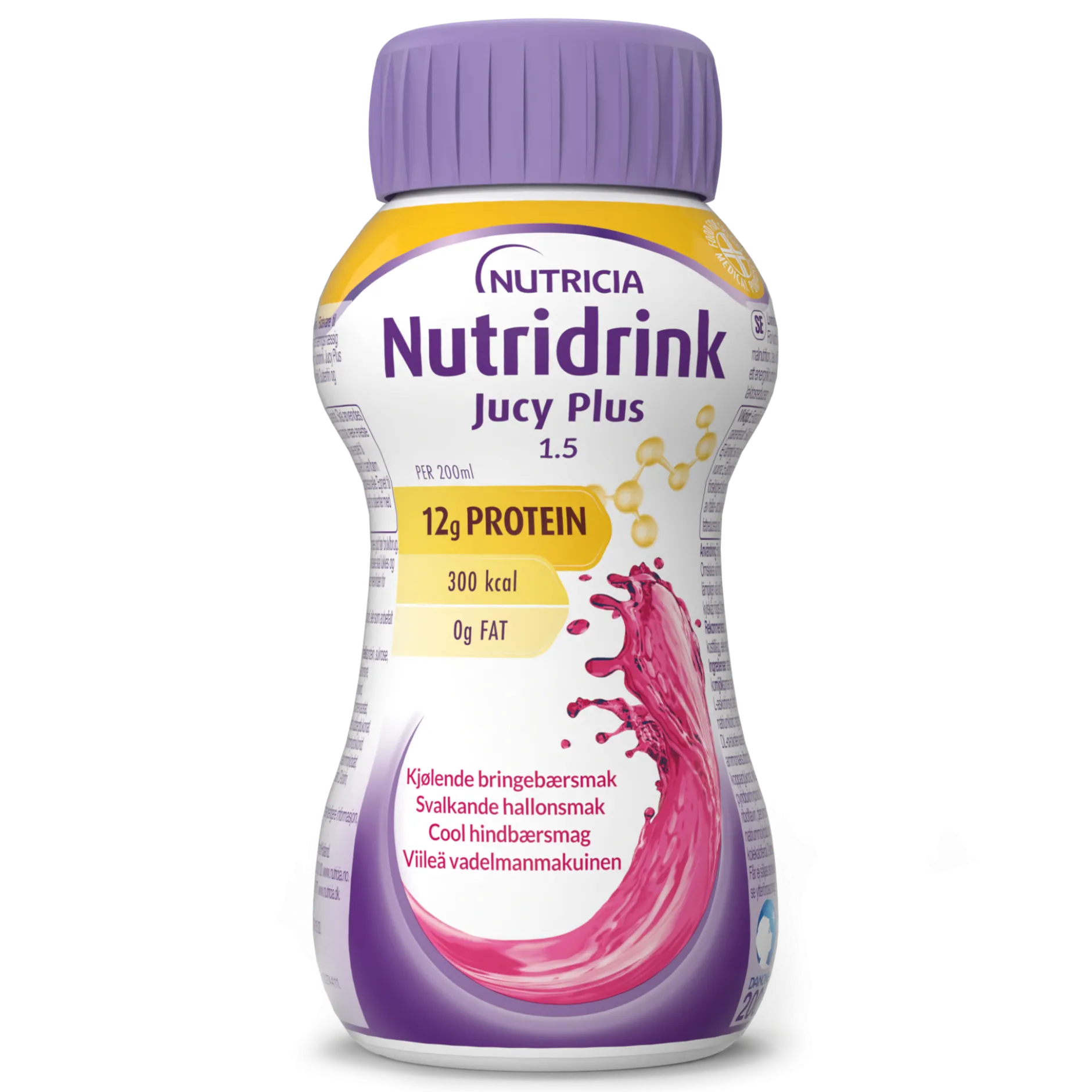 Nutridrink Jucy Plus Svalkande Hallon 4x200 ml