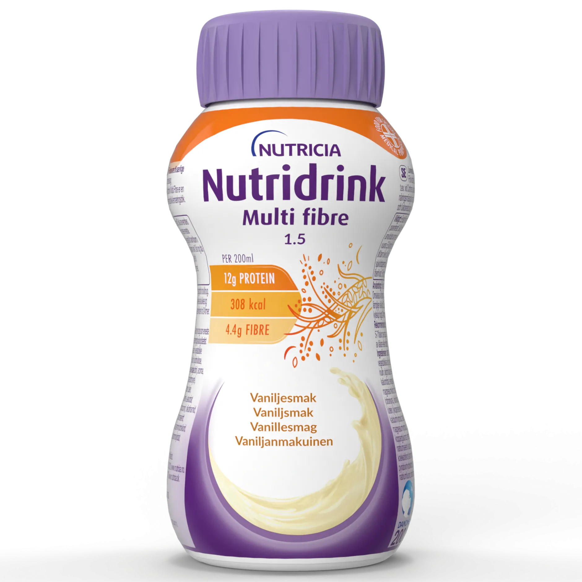Nutridrink Multi Fibre Vaniljsmak 4 x 200 ml